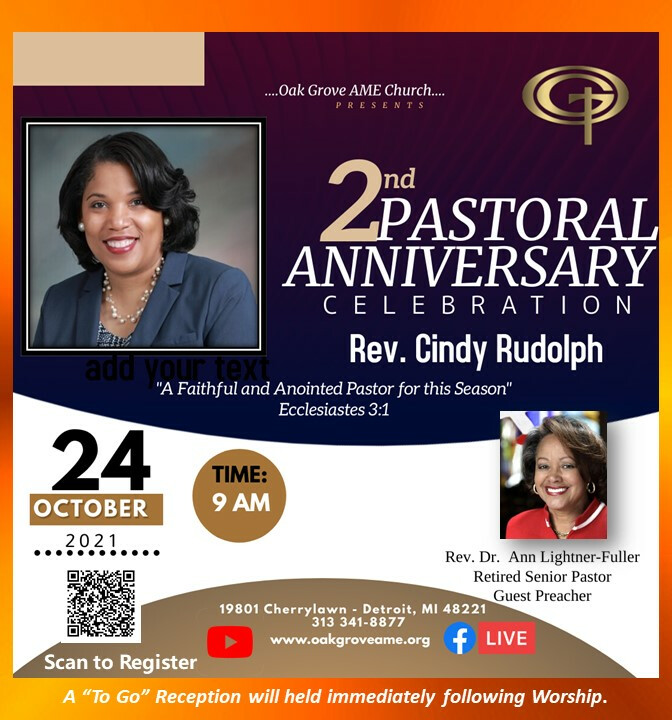 Pastoral Anniversary Sunday - October 24, 2021 - 9 a.m. - In-Person Worship Service  